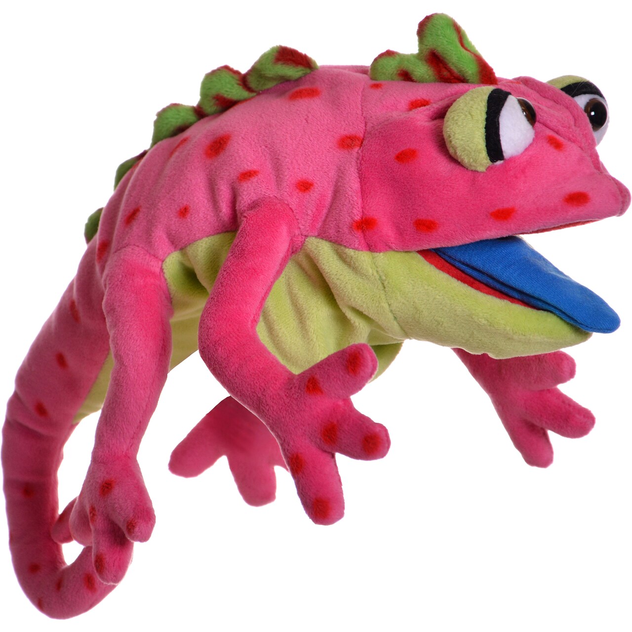 Living Puppets: Cammy The Pink Chameleon - 16" Plush Hand Puppet, Handmade, Moving Mouth, Soft Animal Companion Character, Play & Develop Toy, Kids 3+